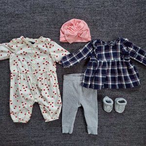 3 Month Lot - Romper, Shirt, Pants, Booties, Hat